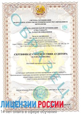 Образец сертификата соответствия аудитора №ST.RU.EXP.00014300-2 Искитим Сертификат OHSAS 18001